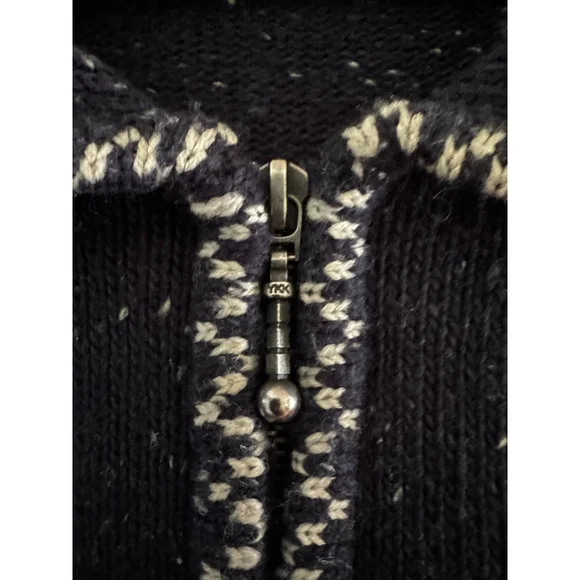 Vintage Knit Cabin Lodge Zip Cardigan Alpine Winter Sweater - Picture 7 of 12